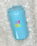 Colored Sublimation Glass Can with Color Lid & Straw