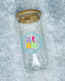 Clear Sublimation Glass Can with Bamboo Lid & Straw