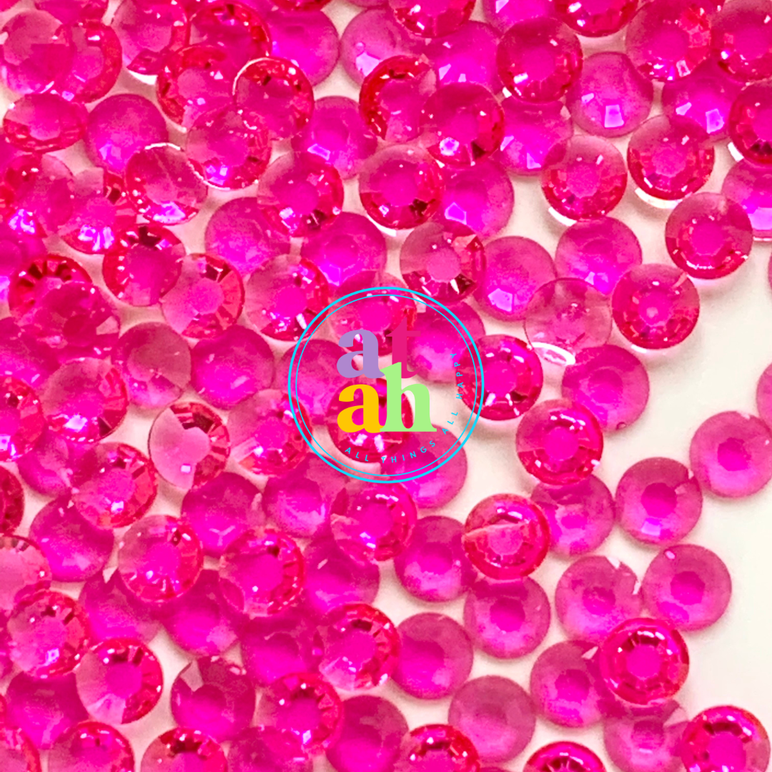 BELLEBOOST 15000pcs 2mm Resin Rhinestones Bulk, Pink AB Flatback Round Jelly Rhinestones Bedazzling Non Hotfix Crystal Gems Large Quantity Wholesale for DIY
