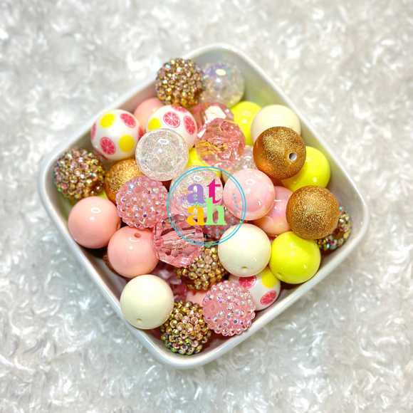 Pink & Lemon~Ade Bubblegum Beads